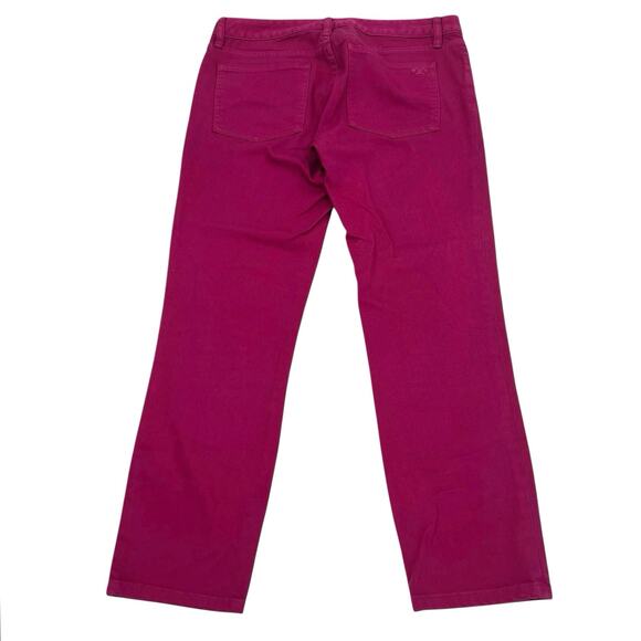 Tory Burch Alexa Cropped Skinny women’s fushia golden buttons jeans pants - Picture 6 of 14